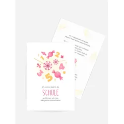 Einladung Schulanfang selbst gestalten mit Spruch und Fotos im Onlinedesigner bei Meine-Kartenmanufaktur.de