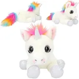 DEPESCHE Ylvi Kuscheltier Einhorn 30 cm Weiß/Regenbogenfarben