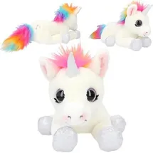 DEPESCHE Ylvi Kuscheltier Einhorn 30 cm Weiß/Regenbogenfarben