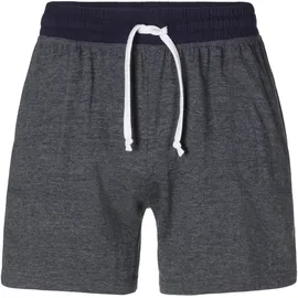 H.I.S. Schlafshorts H.I.S, Herren, Gr. 44/46 (S), N-Gr, blau (blau, meliert), Jersey, Obermaterial: 65% Baumwolle, 35% Polyester. Hosenbund: 100% Baumwolle, unifarben, Basic, kniefrei, Hosen, mit kontrastfarbigem Bund
