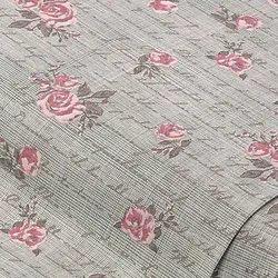 Baumwollstoff Rosen & Schrift "Mona", grau-color