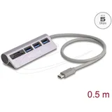 DeLock 3 Port USB 5 Gbps Hub inklusive SD und Micro Card Reader mit Type-C