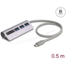 DeLock 3 Port USB 5 Gbps Hub inklusive SD und Micro Card Reader mit Type-C