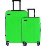 ETERNITIVE - Hartschalenkoffer Set - Klein und Mittel I Rollkoffer aus ABS I Größe: 55cm & 65,5 cm I Reisekoffer mit 4 Rollen 360° I Handgepäck 37L & 60L I Trolley mit TSA-Schloss I Grün