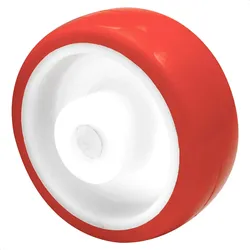 WAGNER Soft-Lenkrolle/Bockrolle/Möbelrolle Ersatzrad - Ø 80 mm, rot/weiß, Tragkraft 55 kg - 04988001