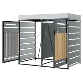 stilvora Mülltonnenbox 2 Fächer 100 x 100 cm schwarz
