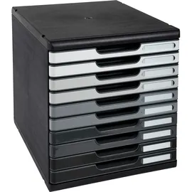 Exacompta Schubladenbox Modulo A4+ 10 geschlossene Schubladen - Grau