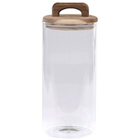 Chic Antique Aufbewahrungsglas mit Deckel aus Akazienholz, in klar