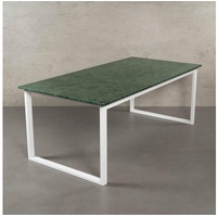 MAGNA Atelier Esstisch BERGEN mit Marmor Tischplatte, Esstisch eckig, Metallgestell, 160x80x75cm & 200x100x75cm grün 200 cm x 75 cm x 100 cm