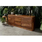 Massivmoebel24 TV-Board Sheesham 147x40x58 walnuss gewachst TORONTO #200