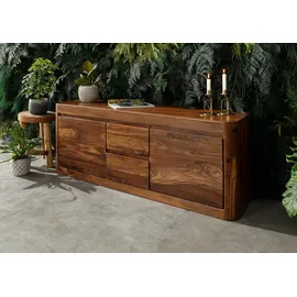 Massivmoebel24 TV-Board Sheesham 147x40x58 walnuss gewachst TORONTO #200