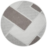 Carpet City Teppich »LINDO 8877«, rund, Kurzflor, Hochtief-Muster/ 3D-Effekt, Boho-Stil, Wohnzimmer, beige