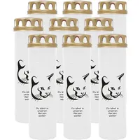 HS Candle Grabkerze GK-03999 (9-tlg), Grabkerze Brenndauer 100 Stunden mit Tier-Motiv