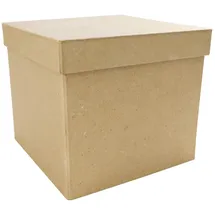 Décopatch Box quadratisch Pappmaché 16 x 16 x 14 cm Kartonbraun