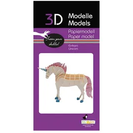 Fridolin 3D Papiermodell, Einhorn