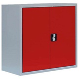 Lüllmann Stahlschrank 530304 feuerrot, lichtgrau 80,0 x 38,3 x 75,0 cm, aufgebaut