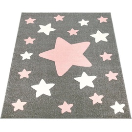 Paco Home Kinderteppich »Capri 330«, rechteckig, Kurzflor, Motiv Sterne, Pastell-Farben, Kinderzimmer grau