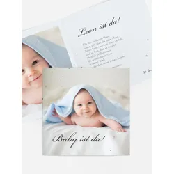 Dankeskarten Geburt selbst gestalten mit Spruch und Fotos im Onlinedesigner bei Meine-Kartenmanufaktur.de