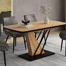 Vicco Fenaro 120 x 80 cm ausziehbar Schwarz/Eiche