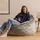 I.C.O.N. Icon Sitzsack Sessel, Grau, Flauschiger Kunstpelzstoff, Sitzsack Erwachsene mit Füllung, Bean Bag, Flauschig Lounge Sessel, Lounge Stuhl, Schlafzimmer, Wohnzimmer, Wohnzimmer Möbel