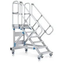 ZARGES Plattformtreppe fahrbar 1000 mm 2,79 m Aluminium/Stahl