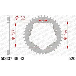 AFAM Stahl-Standard-Kettenrad 50607 - 520 - Erfordert einen Kettenradträger