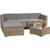 MuCoLa Polyrattan Lounge-Set 5-tlg. grau