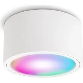 SSC-LUXon CELI-X Aufbaustrahler weiß flach mit LED Lampe kompatibel mit Alexa, Siri & Google - Spot mit Smart LED RGB+W GX53