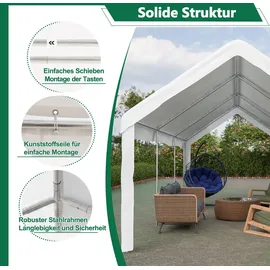 Thanaddo Zeltgarage 3,0 x 6,1 m weiß