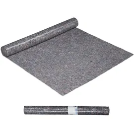 Relaxdays Malervlies, 2 Rollen Abdeckvlies, je 1 x 10 m, rutschfest, wasserabweisend, 200g/m2, Streichen, Umzug, grau