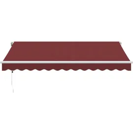 vidaXL Markise Automatisch 250 x 350 cm burgunderrot
