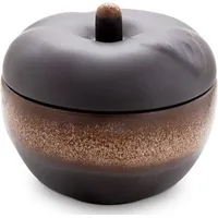 BUNZLAUER KERAMIK Apfel-Bräter Bratapfelbräter mit Deckel Ø12,6 H11,6cm Dekor
