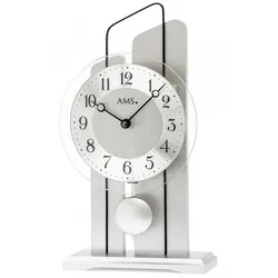 AMS -Tischuhr Silber Quarz 25cm- 1258