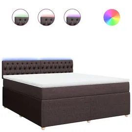 vidaXL Boxspringbett mit Matratze Dunkelbraun 180x200 cm Stoff