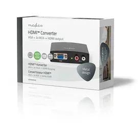 Nedis HDMI T Converter VGA Buchse/2x Cinch 0,07 m Grau