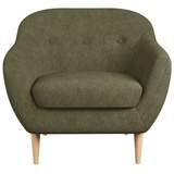 Home Affaire Sessel »Roni«, Wellenunterfederung für hohen Sitzkomfort, Massivholzfüße grün