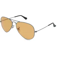 Ray-Ban Aviator Large Metal Unisex-Sonnenbrille Vollrand Pilot Metall-Gestell, grau