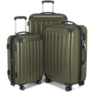 HAUPTSTADTKOFFER Alex - 3er Kofferset, TSA, Trolley-Set, Rollkoffer, Reisekoffer, (S, M & L), Avocado