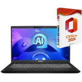 MSI Modern 15H AI, Intel Core Ultra 7-155U, Business-Notebook (39 cm/15.6 Zoll, Intel Intel Ultra i7 155U, Intel Arc, 2000 GB SSD, Windows 11 Pro 64Bit + MS Office 2024, Beleuchtete Tastatur) 2000 GB | 32 GB RAM