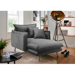 Loveseat INOSIGN "Lazio", schwarz (asche), B:111cm H:101cm T:167cm, 100% Polyester, Sessel, moderner Sessel mit einer bequemen Polsterung, 2 Stk. Zierkissen