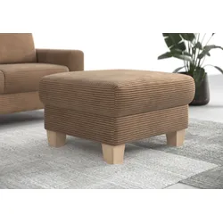 Polsterhocker HOME AFFAIRE "Summer", braun (latte), B:77cm H:48cm T:67cm, 100% Polyester, Hocker, inkl. Stauraum, Cord-Bezug