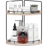 Winter Shore Eck-Regal Badezimmer aus Holz mit 2 Ebenen - Waschtisch-Organizer Bad & Aufbewahrung - Badezimmer Eckregal Stehend & Küchenregal Arbeitsplatte - Regal für Schminktisch