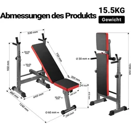 Wiltec Hantelbank klappbar Schwarz