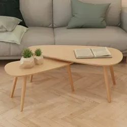 vidaXL Beistelltisch Set 2 Stk. Kiefernholz Massiv Braun