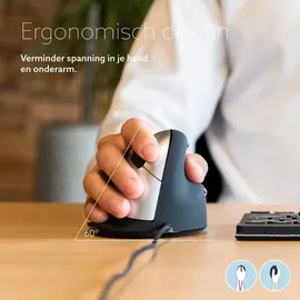 R-Go Tools Ergonomische Vertikale Maus für Rechtshänder (RGOHE)