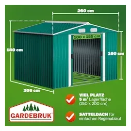 Gardebruk Metallgerätehaus 2,5 x 2 m grün