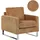 Beliani Sessel VIND Cord 75 x 80 x 90 cm Hellbraun mit Kissen