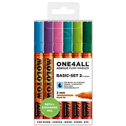 MOLOTOW BASIC-SET 2 Acrylstifte farbsortiert 2,0 mm, 6 St.