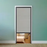Jievmrs Falttür Innenfalttür mit Herunterziehbarem Vorhang, Graue, Einziehbare Tür Ohne Bohren, Falttüren mit Akkordeoneffekt, Faltbarer Raumteiler, Sichtschutzgitter(39x80in(99x203cm))