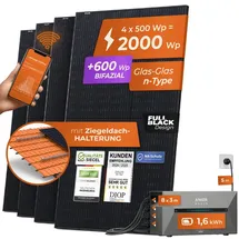 solarway All In One Balkonkraftwerk 2000 W / 800 W inkl. 1,6kWh Anker Solix 2 Pro Speicher